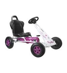 Kart a pedales Tourer blanco y rosa