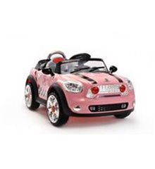 Coche eléctrico Style Cooper Rosa 6V con control remoto