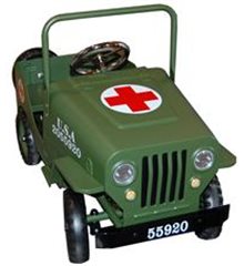 Coche de pedales Jeep Cruz Roja militar