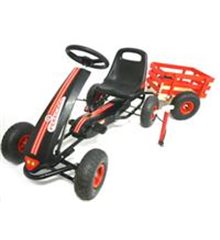 AGOTADO Kart a pedales Go Kart Negro + Remolque + Hinchador